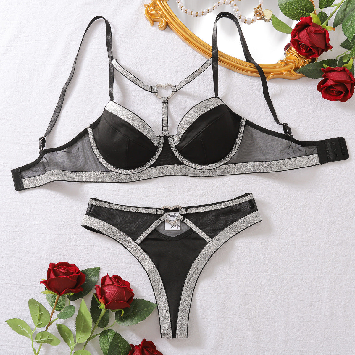 Luxury Underwear Sexy Lace-up Bra Set Two-piece Set