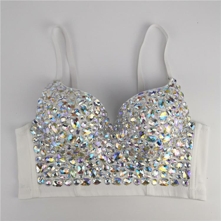 Fashion Sexy Simple AB Color Diamond Tube Top